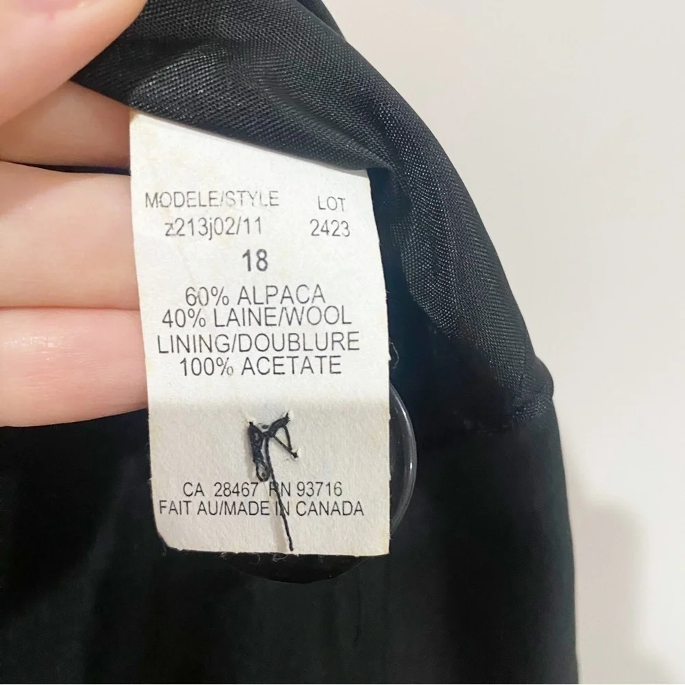 Z FROM ZENOBIA Alpaca Wool Jacket Size 18